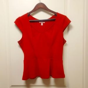 Cute Red Peplum Blouse